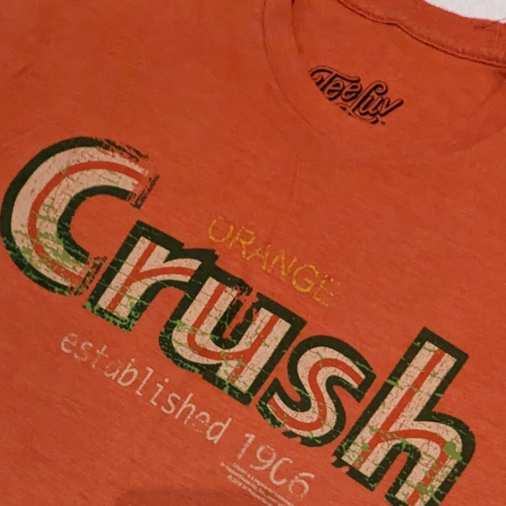 Tee Luv Orange Crush Soda Pop Graphic Tee T-shirt Poly Cotton Vtg Medium - Picture 6 of 7